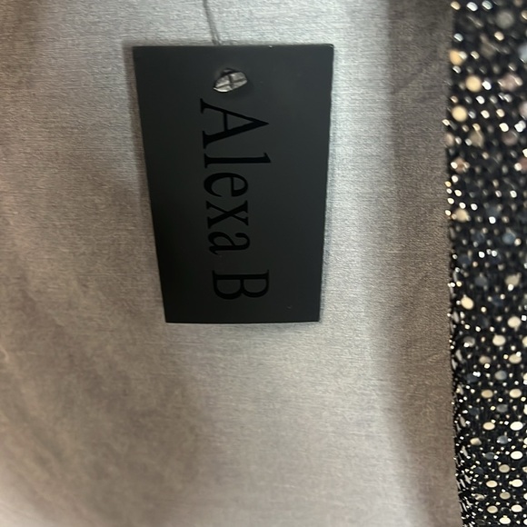 Women’s Alexa B Long Sleeve Cocktail Dress Size 10 Black New with Tags - Picture 5 of 6